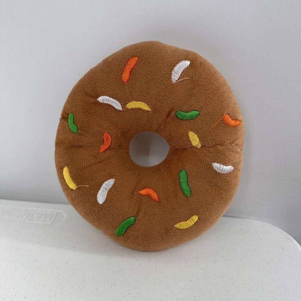 Plush Donut-Shaped‎ Embroidered Sprinkles Doughnut Frosted Stuffed Animal